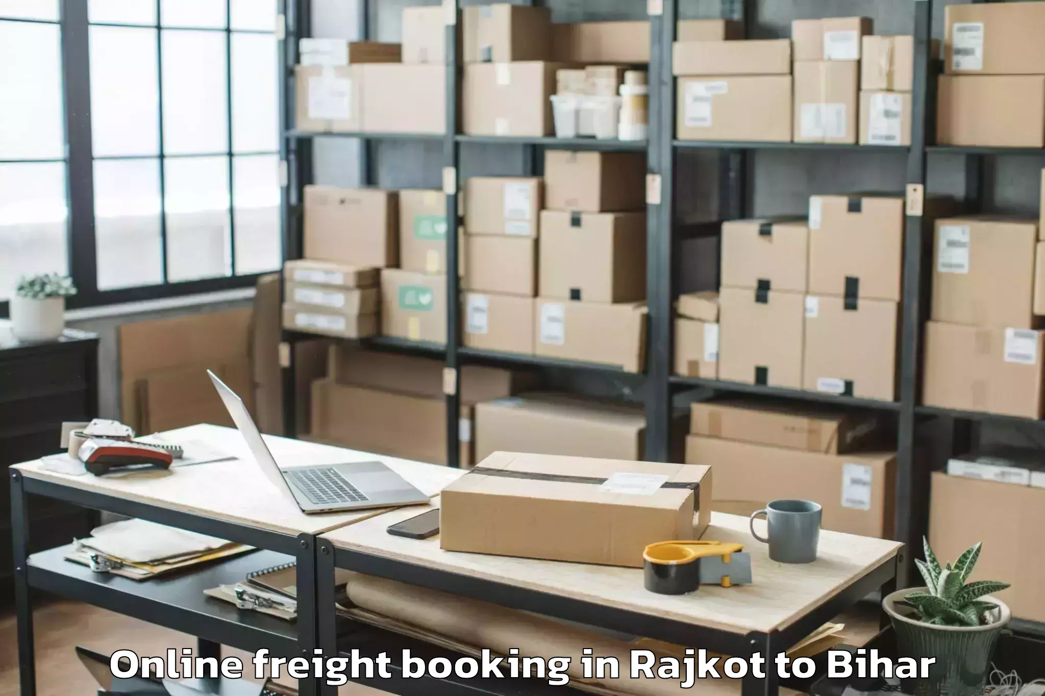 Trusted Rajkot to Sanjhauli Online Freight Booking